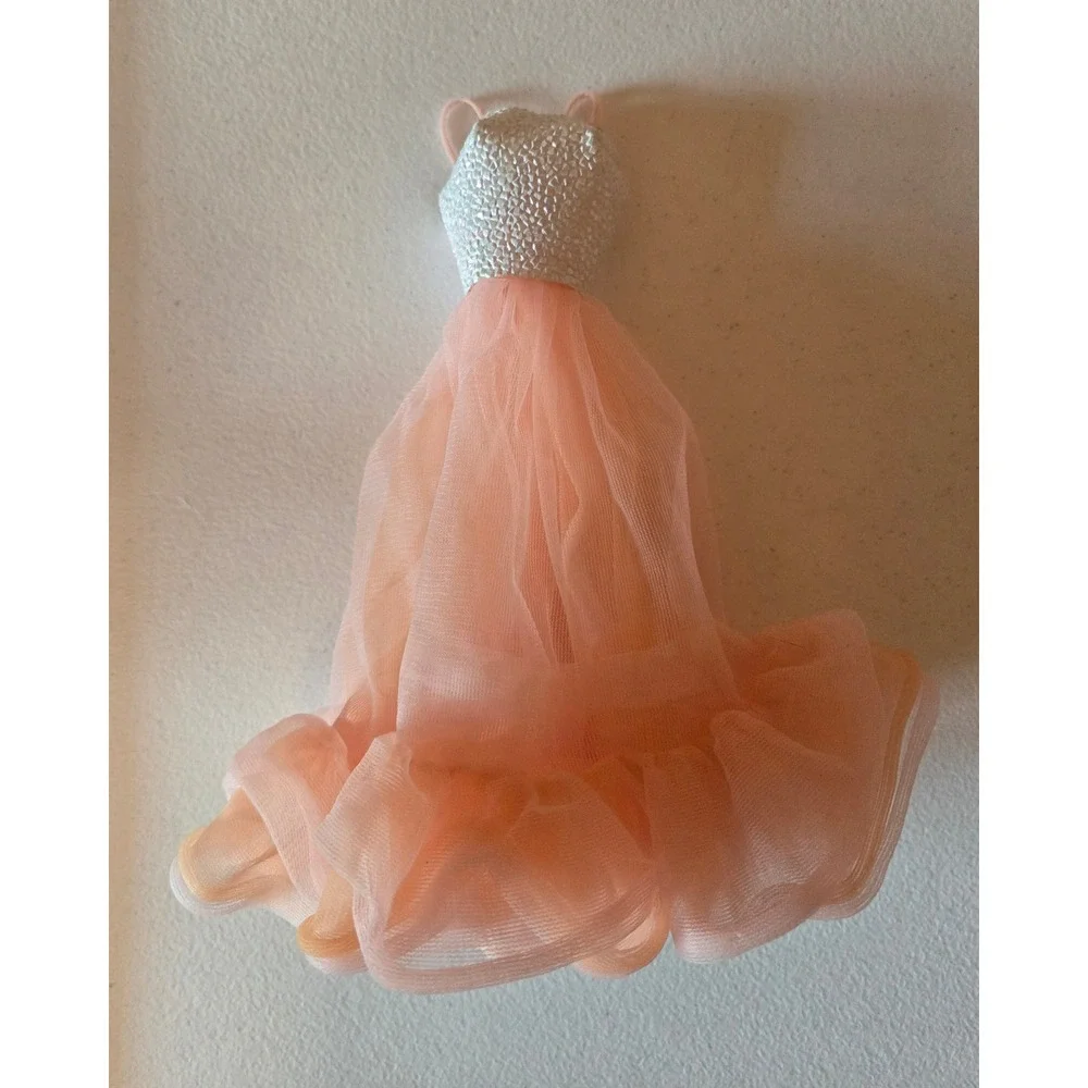 Vintage‎ Barbie Pink Tulle Ball Gown Silver Bodice Doll Dress 90s